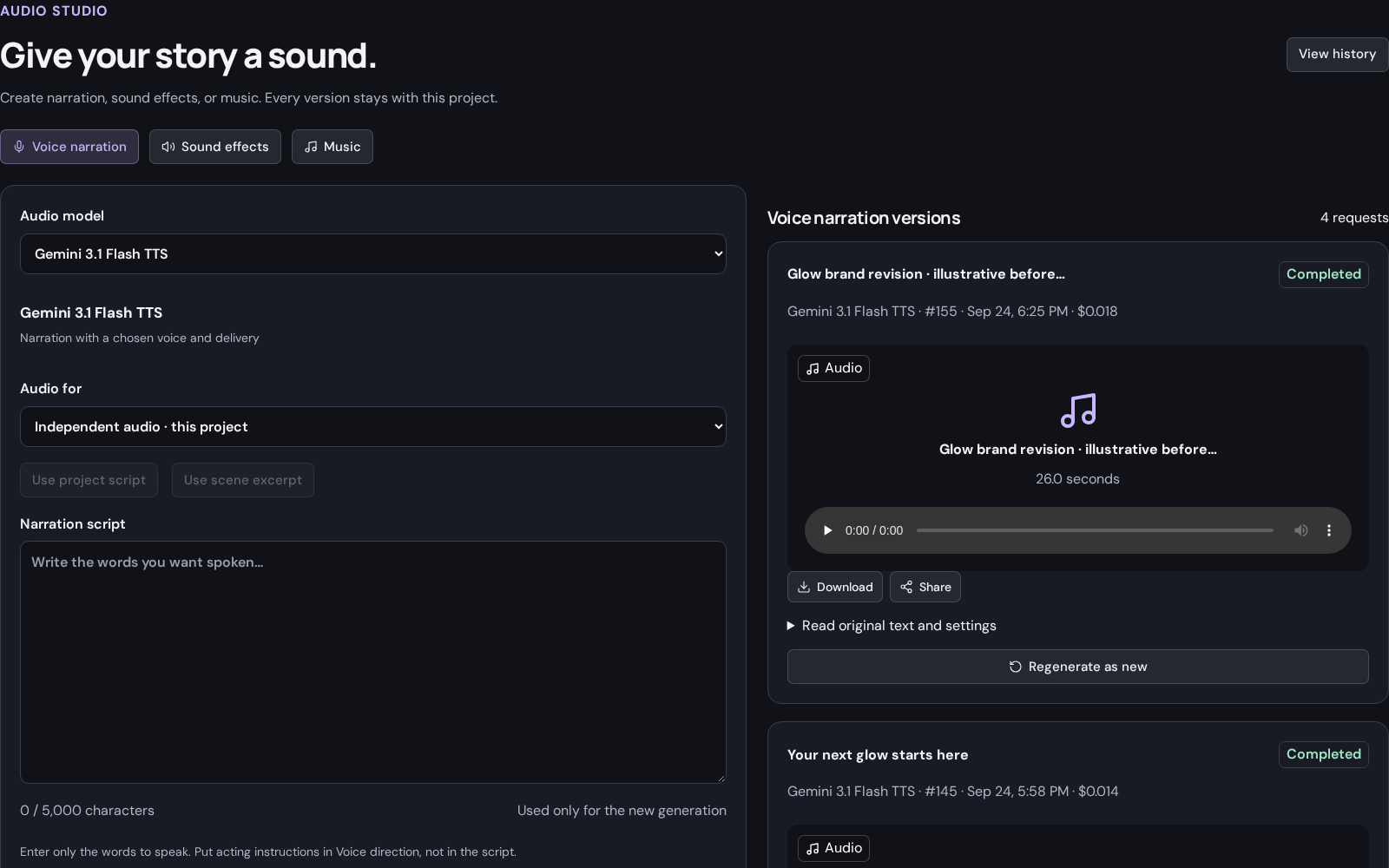 Mango9 Create · Video, voice & music
