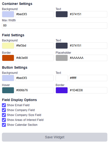 Form Customization Options