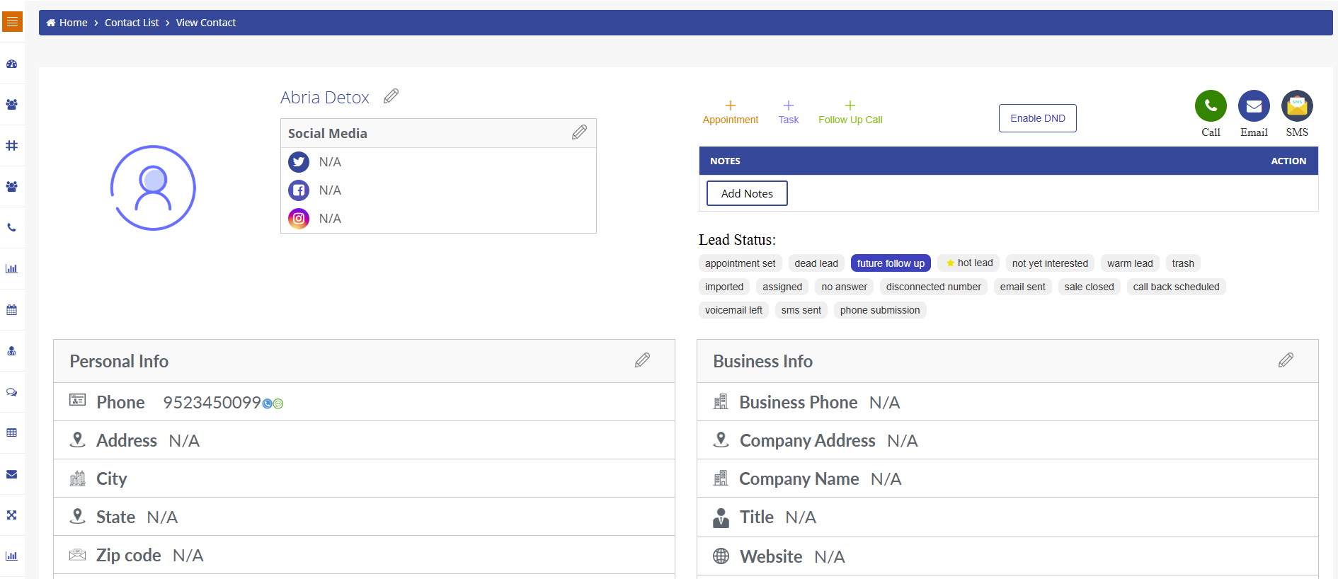 Lead Management Dashboard